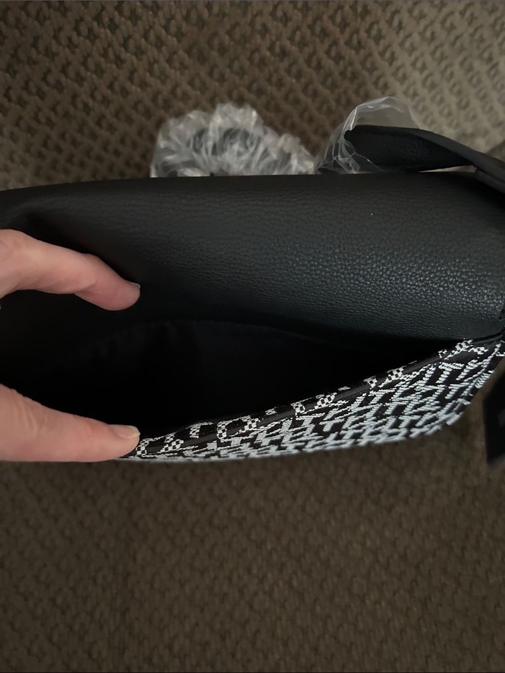Tommy Hilfiger Black and White Monogram Crossbody Bag - Picture 2 of 8